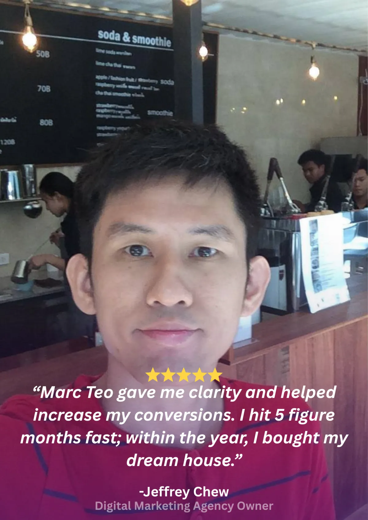 Jeffrey Chew — 6 figures and dream house